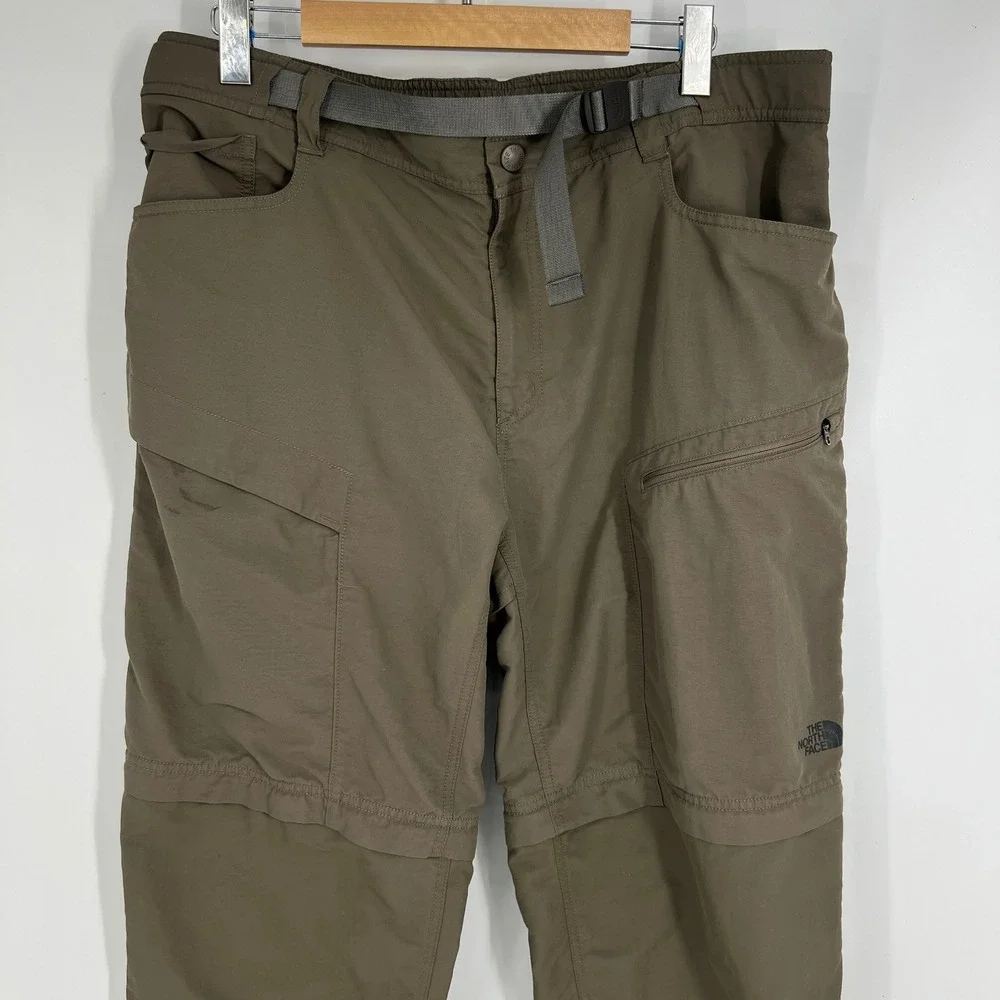 The North Face Paramount Trail Convertible Hiking‎ Pants Mens XL Brown Zip Off